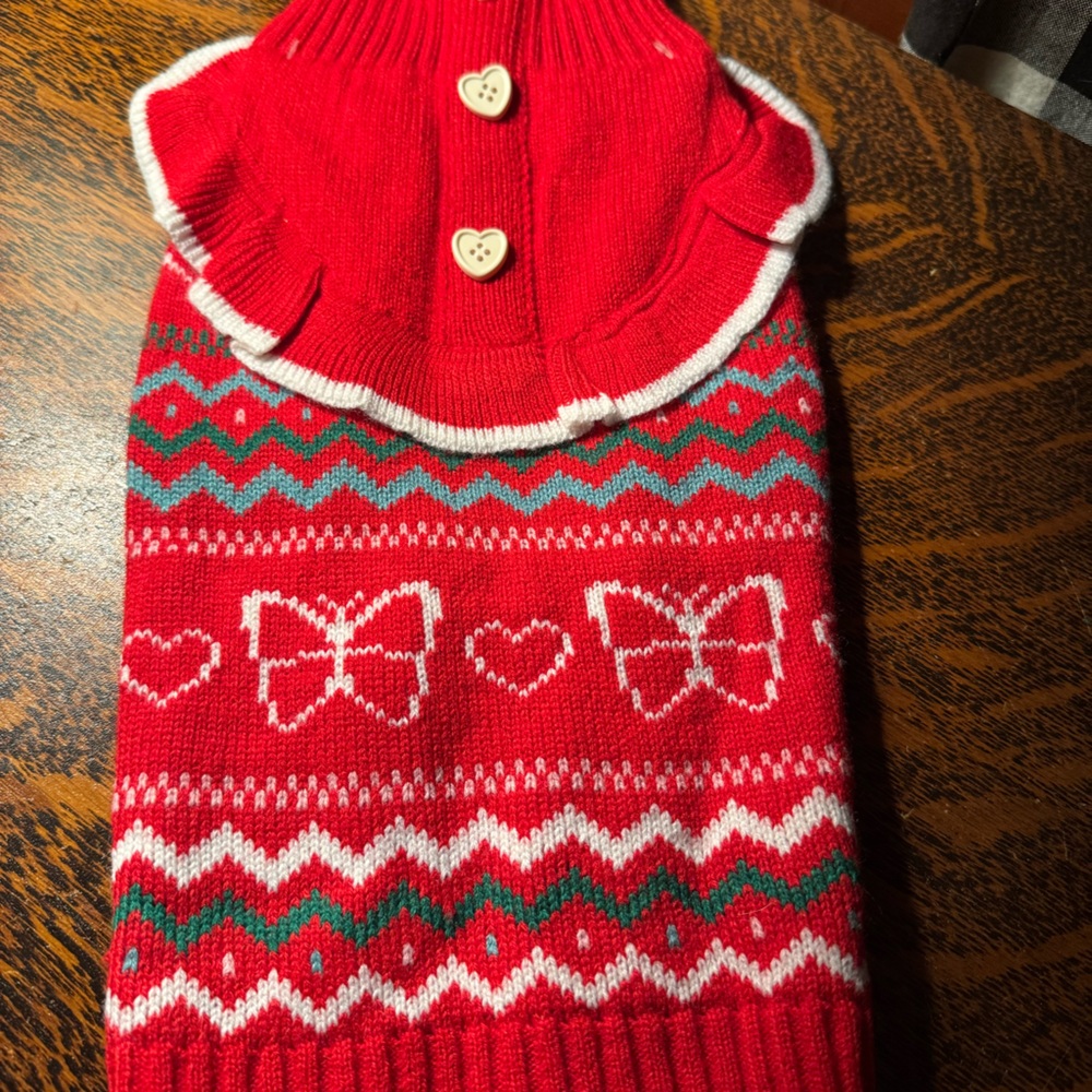 Doggy Parton Dog Sweater Red Medium Small breeds